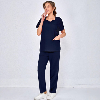 Stomatoloģiskās slimnīcas ārsta uniforma ar īsām piedurknēm, daudzkrāsains, pēc izvēles ķirurģiskais apģērbs, elastīgs, ātri žūstošs medmāsas apģērbs vairumtirdzniecībā.