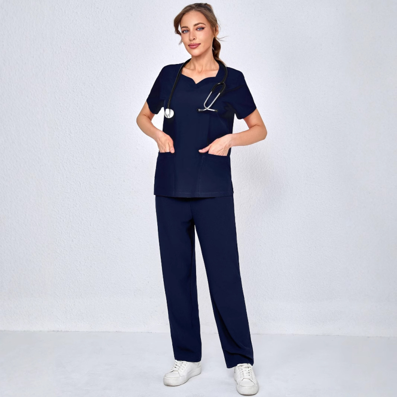 Stomatoloģiskās slimnīcas ārsta uniforma ar īsām piedurknēm, daudzkrāsains, pēc izvēles ķirurģiskais apģērbs, elastīgs, ātri žūstošs medmāsas apģērbs vairumtirdzniecībā.