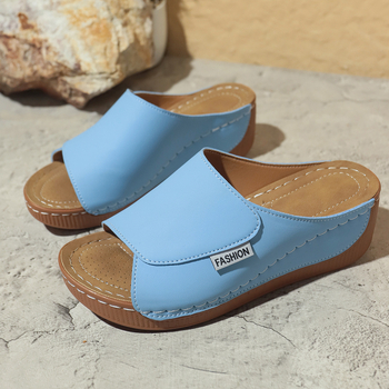 2024 Nyár Új Külkereskedelmi Éktalpas Papucsok Női Vastag Talpú Női Szandálok alkalmi Könnyű Plus Size Női SLI