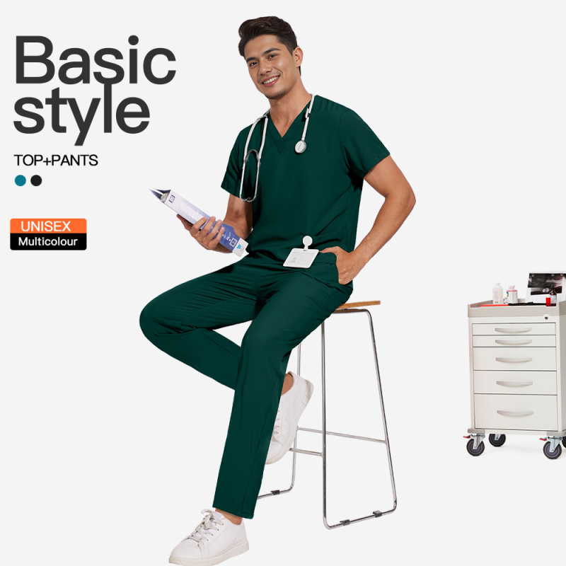 Meeste ja naiste samad elastsed kiiresti kuivavad õhukesed lihtsad sirged püksid ilusalongi hambakliiniku tööriided käsitsi pestavad riided