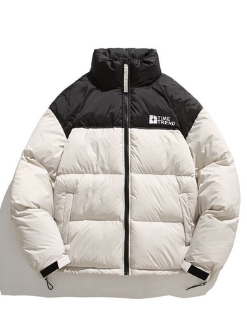 Vertikalios apykaklės medvilniniai drabužiai vyrams, nauji rudens ir žiemos sustorinti medvilniniai švarkai berniukams, madingi prekės ženklo spalvos, atitinkančios šalčiui atsparų šiltą medvilninį paltą