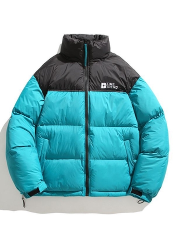 Vertikalios apykaklės medvilniniai drabužiai vyrams, nauji rudens ir žiemos sustorinti medvilniniai švarkai berniukams, madingi prekės ženklo spalvos, atitinkančios šalčiui atsparų šiltą medvilninį paltą