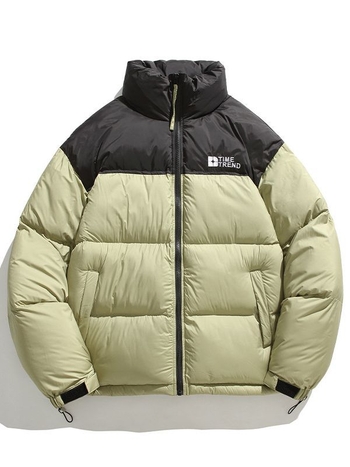 Vertikalios apykaklės medvilniniai drabužiai vyrams, nauji rudens ir žiemos sustorinti medvilniniai švarkai berniukams, madingi prekės ženklo spalvos, atitinkančios šalčiui atsparų šiltą medvilninį paltą