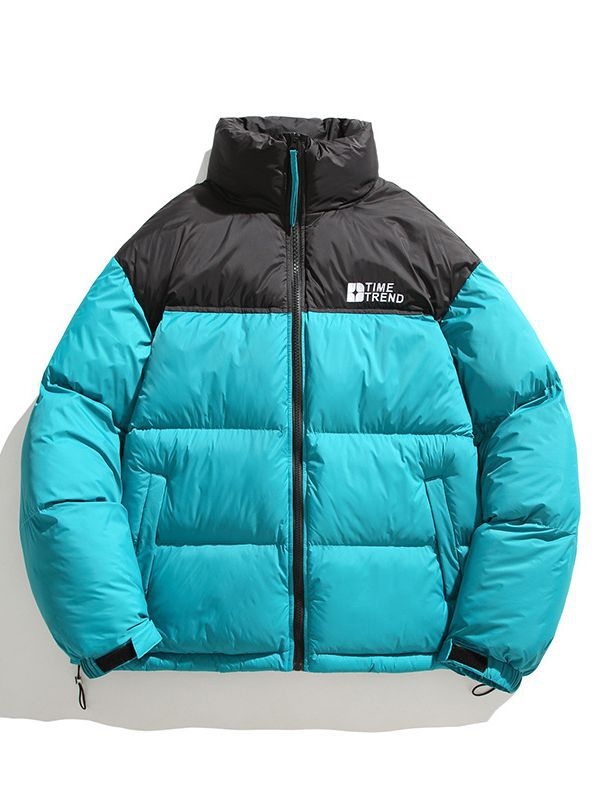 Vertikalios apykaklės medvilniniai drabužiai vyrams, nauji rudens ir žiemos sustorinti medvilniniai švarkai berniukams, madingi prekės ženklo spalvos, atitinkančios šalčiui atsparų šiltą medvilninį paltą