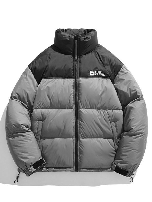 Vertikalios apykaklės medvilniniai drabužiai vyrams, nauji rudens ir žiemos sustorinti medvilniniai švarkai berniukams, madingi prekės ženklo spalvos, atitinkančios šalčiui atsparų šiltą medvilninį paltą