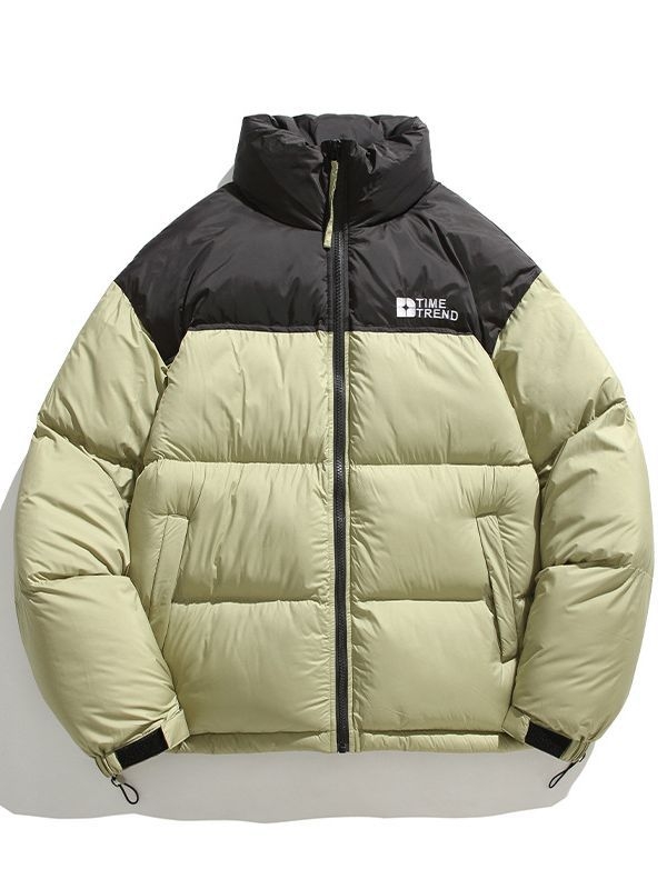 Vertikalios apykaklės medvilniniai drabužiai vyrams, nauji rudens ir žiemos sustorinti medvilniniai švarkai berniukams, madingi prekės ženklo spalvos, atitinkančios šalčiui atsparų šiltą medvilninį paltą