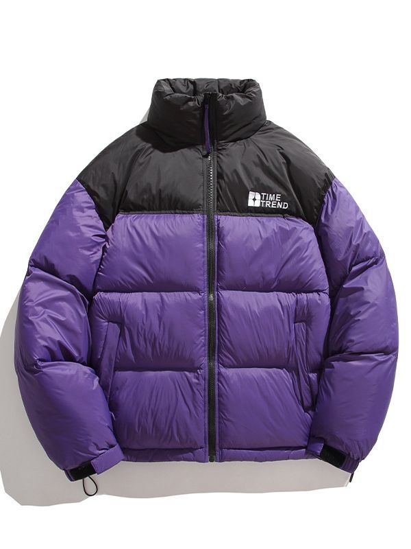 Vertikalios apykaklės medvilniniai drabužiai vyrams, nauji rudens ir žiemos sustorinti medvilniniai švarkai berniukams, madingi prekės ženklo spalvos, atitinkančios šalčiui atsparų šiltą medvilninį paltą