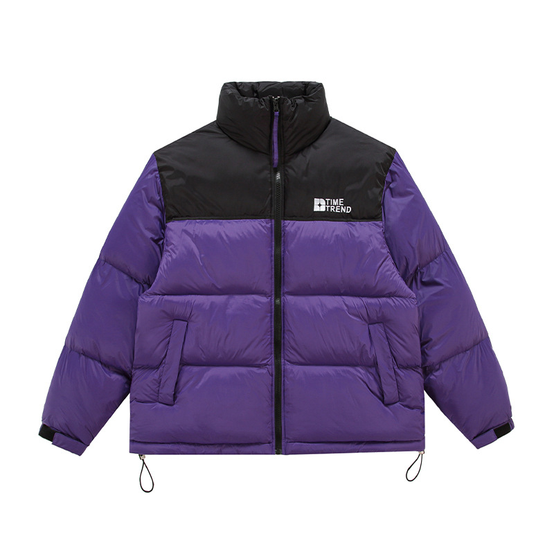 Vertikalios apykaklės medvilniniai drabužiai vyrams, nauji rudens ir žiemos sustorinti medvilniniai švarkai berniukams, madingi prekės ženklo spalvos, atitinkančios šalčiui atsparų šiltą medvilninį paltą