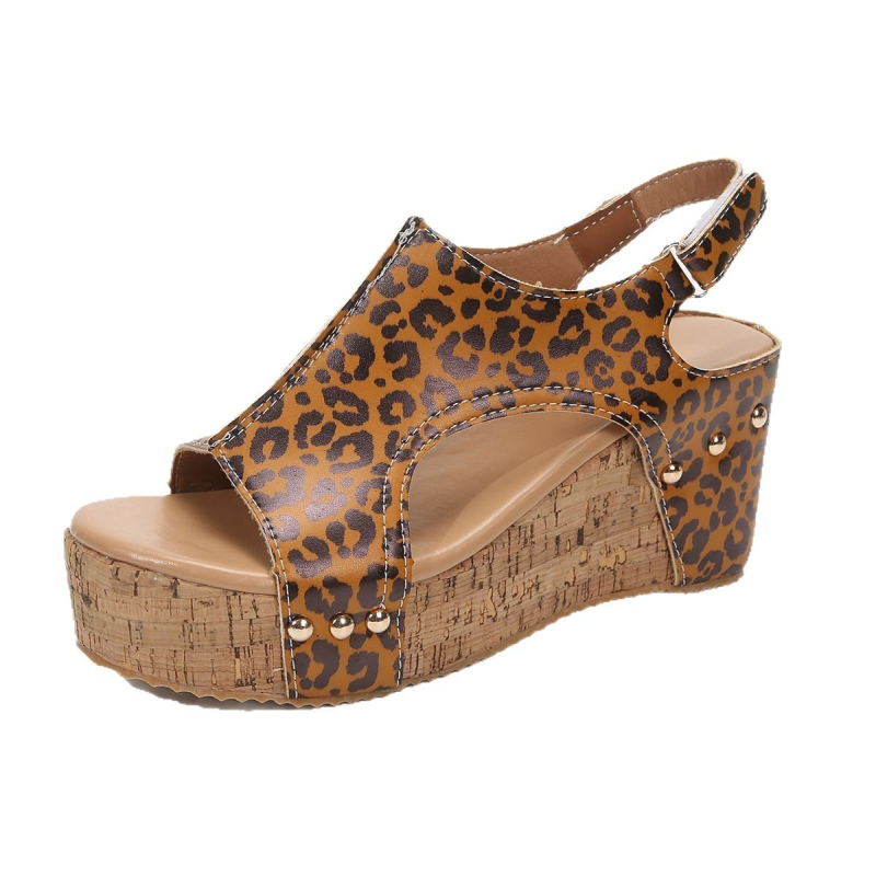 2025 Külkereskedelmi Plus Size Női Cipők Éksarkú Vastag Talpú Retro Halorrú Női Szandálok Üreges Kivágású Alkalmi Női Római Szandálok