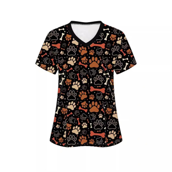 Eiropas un Amerikas ārējās tirdzniecības pārrobežu medmāsu apģērbs medmāsu apģērbs tiešā vairumtirdzniecība dāmu V veida kakla izgriezuma, plecu, vidukļa, tievs, īsu piedurkņu T-krekls