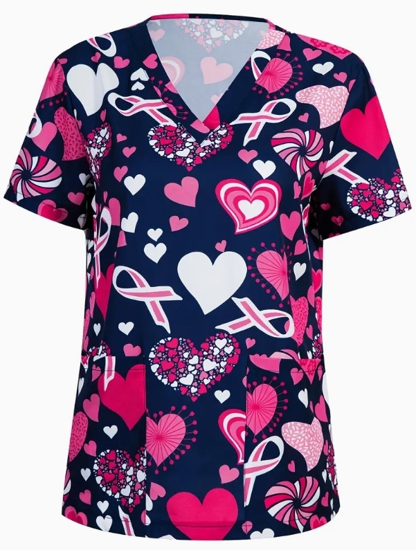 Eiropas un Amerikas ārējās tirdzniecības pārrobežu medmāsu apģērbs medmāsu apģērbs tiešā vairumtirdzniecība dāmu V veida kakla izgriezuma, plecu, vidukļa, tievs, īsu piedurkņu T-krekls