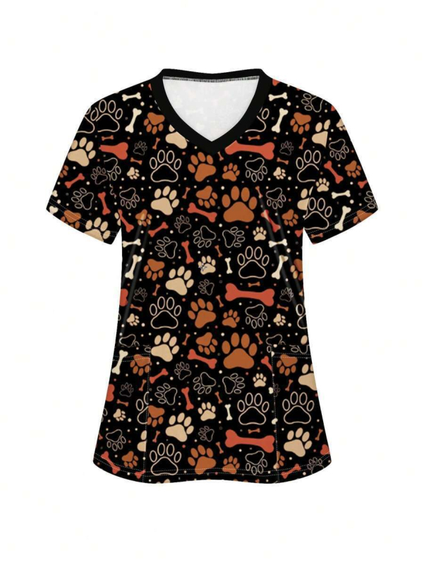 Eiropas un Amerikas ārējās tirdzniecības pārrobežu medmāsu apģērbs medmāsu apģērbs tiešā vairumtirdzniecība dāmu V veida kakla izgriezuma, plecu, vidukļa, tievs, īsu piedurkņu T-krekls