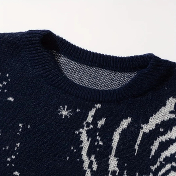 Pulover jacquard cu stele cosmice în stil american, zdrențuit, pentru bărbați și femei, cu tiv și ciucuri, tricotaje de primăvară și toamnă
