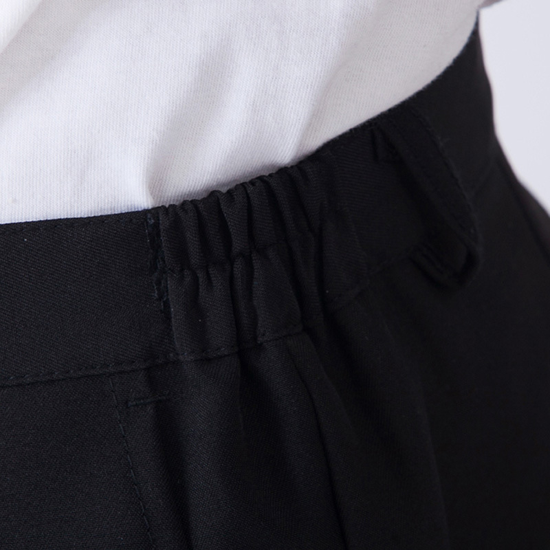 Viesnīcas numura apkalpotāja kombinezona bikses, elastīga jostasvieta, taisnas bikses, īpašuma uzkopšanas bikses, sieviešu ēdināšanas bikses