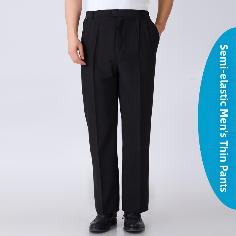 Viesnīcas numura apkalpotāja kombinezona bikses, elastīga jostasvieta, taisnas bikses, īpašuma uzkopšanas bikses, sieviešu ēdināšanas bikses