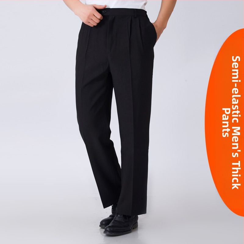 Viesnīcas numura apkalpotāja kombinezona bikses, elastīga jostasvieta, taisnas bikses, īpašuma uzkopšanas bikses, sieviešu ēdināšanas bikses