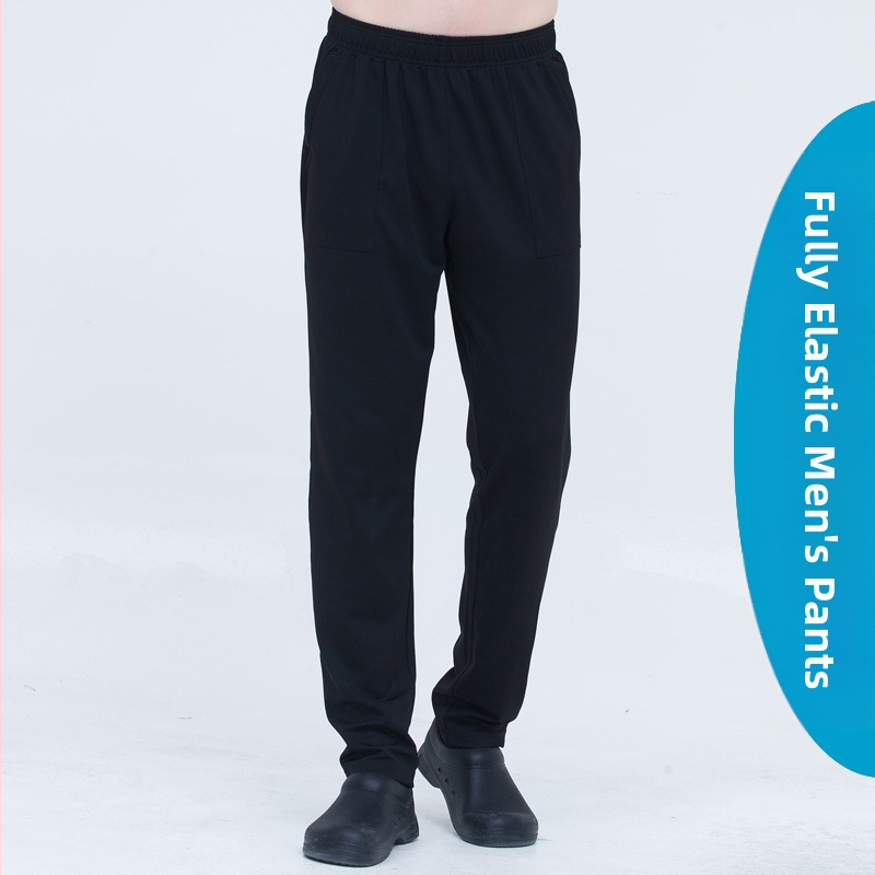 Viesnīcas numura apkalpotāja kombinezona bikses, elastīga jostasvieta, taisnas bikses, īpašuma uzkopšanas bikses, sieviešu ēdināšanas bikses