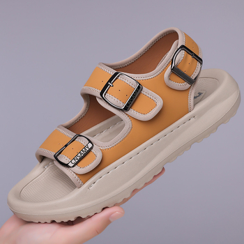 nyári nyitott orrú szandálok strandcipők könnyű EVA hab talpú trendi lezser csúszásgátló kézzel készített plus size szandálok 48-49