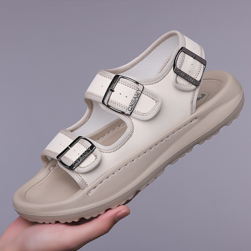 nyári nyitott orrú szandálok strandcipők könnyű EVA hab talpú trendi lezser csúszásgátló kézzel készített plus size szandálok 48-49