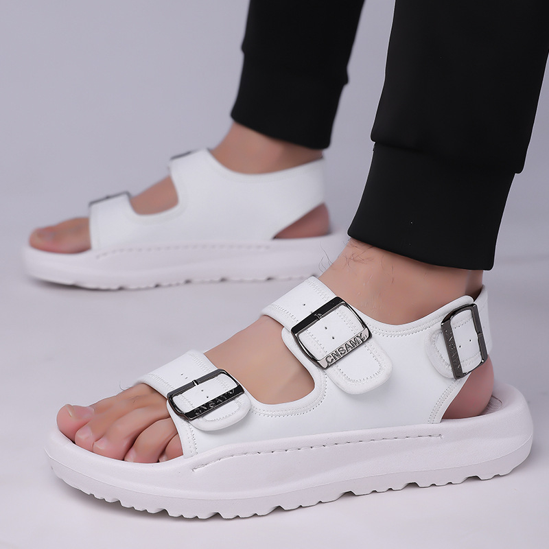 nyári nyitott orrú szandálok strandcipők könnyű EVA hab talpú trendi lezser csúszásgátló kézzel készített plus size szandálok 48-49