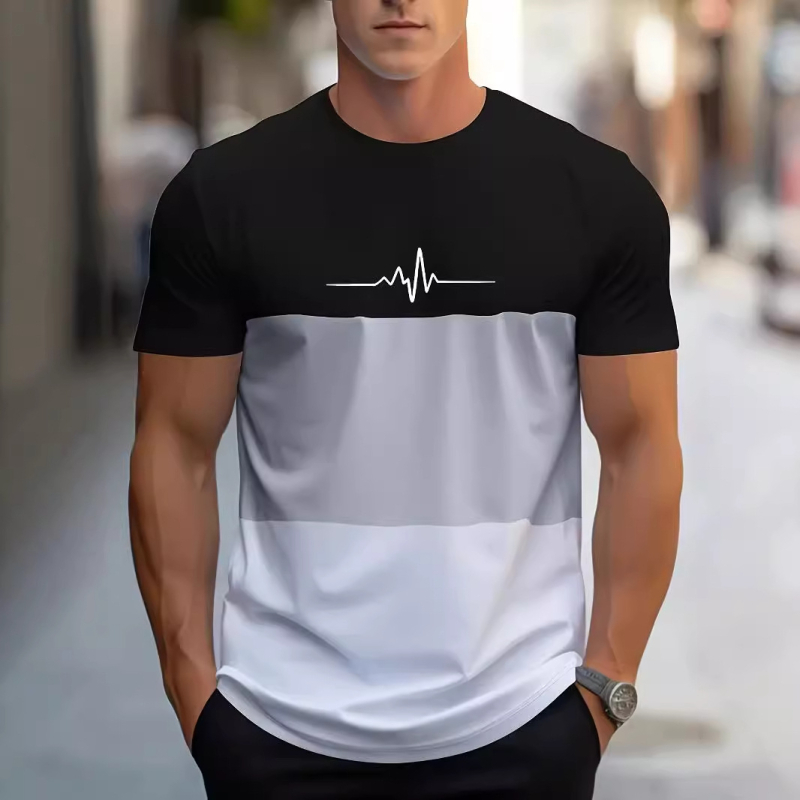 temu tengerentúli raktár nyári férfi új rövid ujjú póló 3D digitális nyomtatás strand