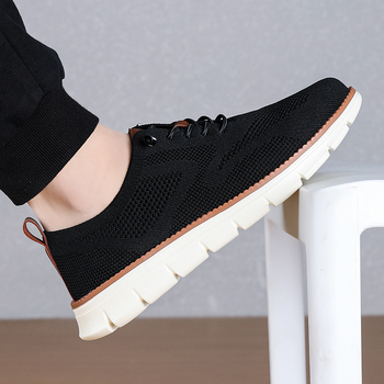 Δημοφιλή διασυνοριακά μεγάλα μεγέθη 48 βρετανικά casual ανδρικά παπούτσια Μοντέρνα πλεκτά με πλέξη, αναπνεύσιμα και ελαφριά αθλητικά μοκασίνια Μοντέρνα dropshipping