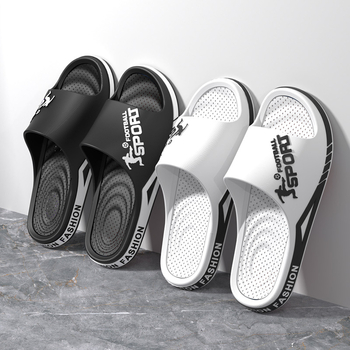 plus size papucsok férfi nyári divatos kimenő viselet beltéri háztartási kopásálló koreai stílusú egyszavas csúszásgátló sportpapucsok