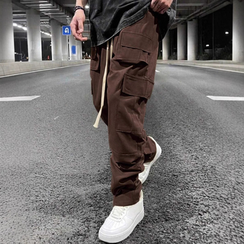 2025 Salopete Amazon transfrontaliere, pantaloni cu mai multe buzunare, pantaloni casual largi, pantaloni la modă de brand, salopete casual cu șnur