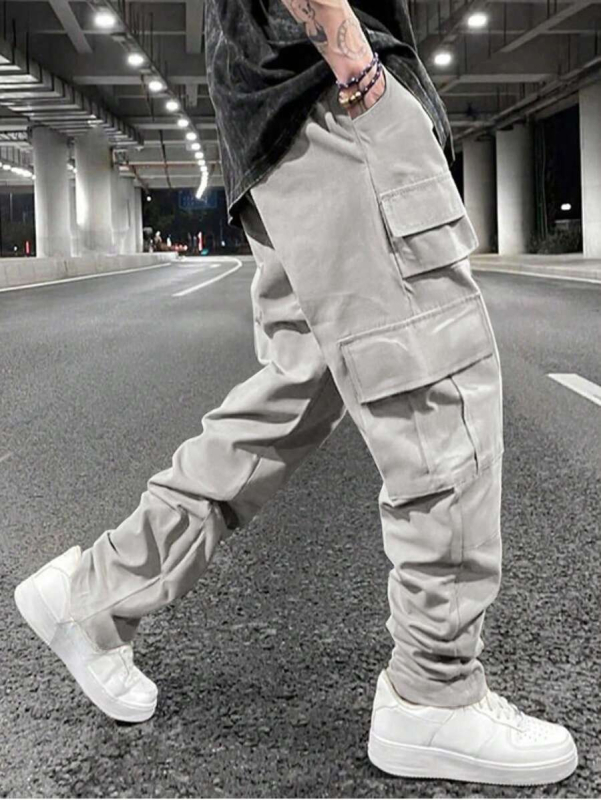 2025 Salopete Amazon transfrontaliere, pantaloni cu mai multe buzunare, pantaloni casual largi, pantaloni la modă de brand, salopete casual cu șnur