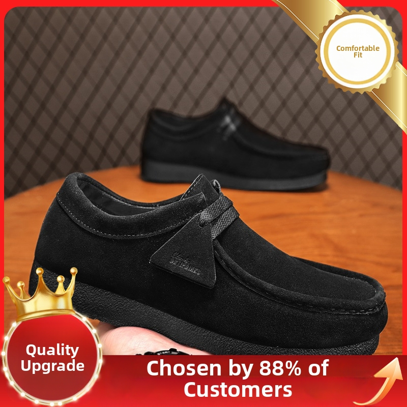 Férfi cipők 2025 Új tavaszi divatos, minden mérkőzéshez megfelelő retro brit bőr vízálló férfi alkalmi bebújós mokaszinok