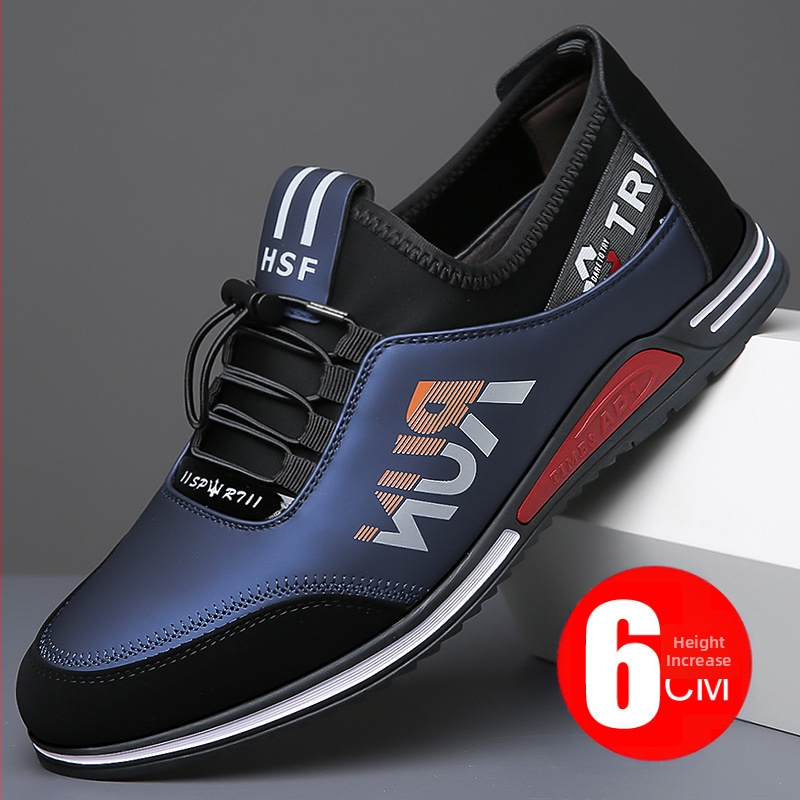 Rudens nauji vyriški batai, minkšta odinė, minkšta apačia, laisvalaikio batai, vyriški britiški, visų rungtynių, aukštinantys madingi batai, sportiniai odiniai batai vyrams