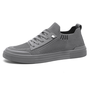 Ανδρικά Παπούτσια 2024 Νέα Καλοκαιρινά Explosions All-match Αναπνέουσα Επιφάνεια Flying Mesh Άνετη Μαλακή Πάτος Ελαφριά Slip-on Flat Shoes