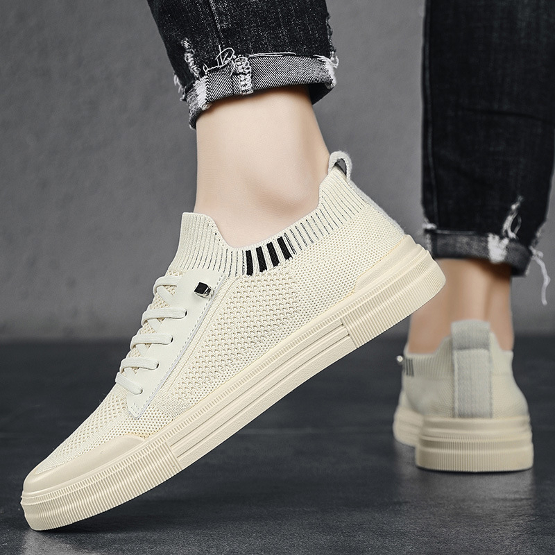 Férfi cipők 2024 Új nyári robbanások Minden mérkőzéshez megfelelő, lélegző, repülő hálós felületű, kényelmes, puha talpú, könnyű, bebújós, lapos cipő