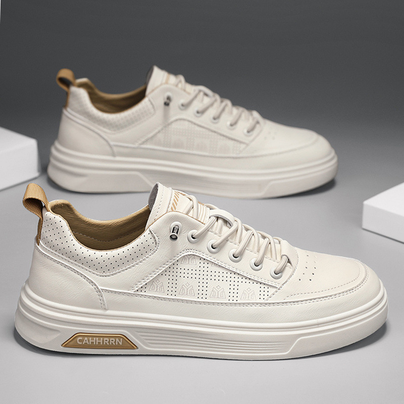 Férfi cipők 2025 Új férfi lusta fűzőmentes alkalmi deszkás cipő megnövelt puha talpú sportcipő tinédzser fehér cipő