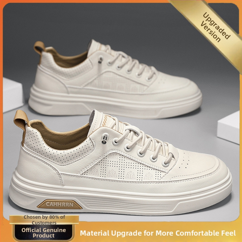 Férfi cipők 2025 Új férfi lusta fűzőmentes alkalmi deszkás cipő megnövelt puha talpú sportcipő tinédzser fehér cipő