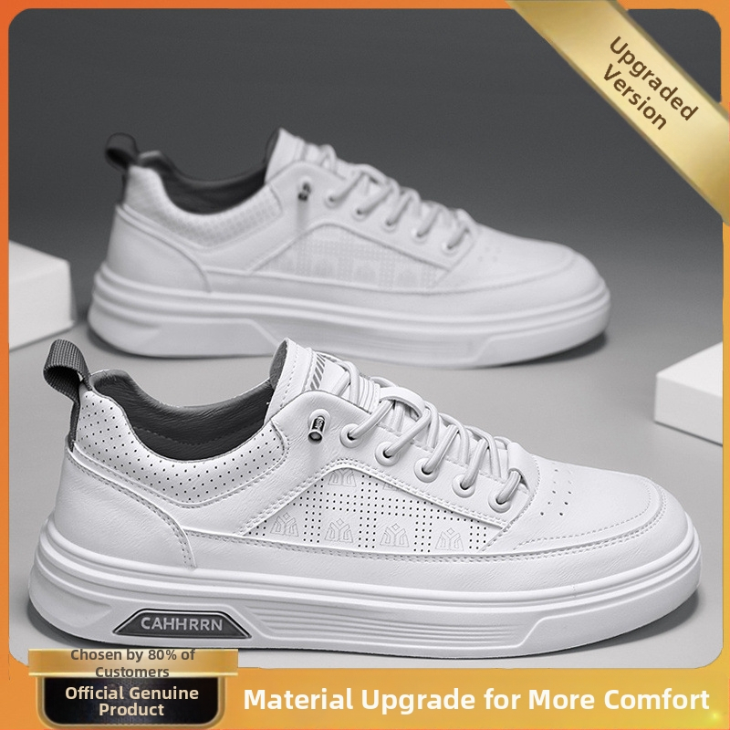 Férfi cipők 2025 Új férfi lusta fűzőmentes alkalmi deszkás cipő megnövelt puha talpú sportcipő tinédzser fehér cipő