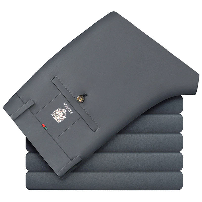 Sügis- ja talvised fliisvoodriga vabaajapüksid meestele, sirged ärilised venivad meeste püksid, tiigripea tikitud Korea stiilis, keskealistele ja noortele meestele, neljapoolsed püksid