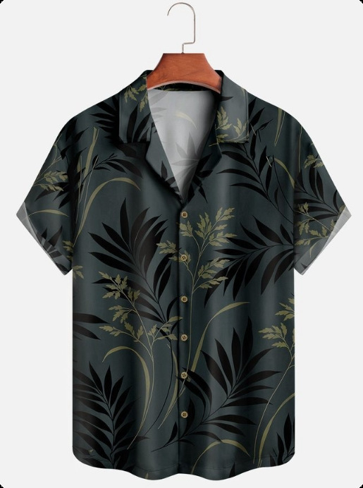 2025 Határokon átnyúló külkereskedelmi nyári új 3D digitális nyomtatású férfi alkalmi rövid ujjú ing