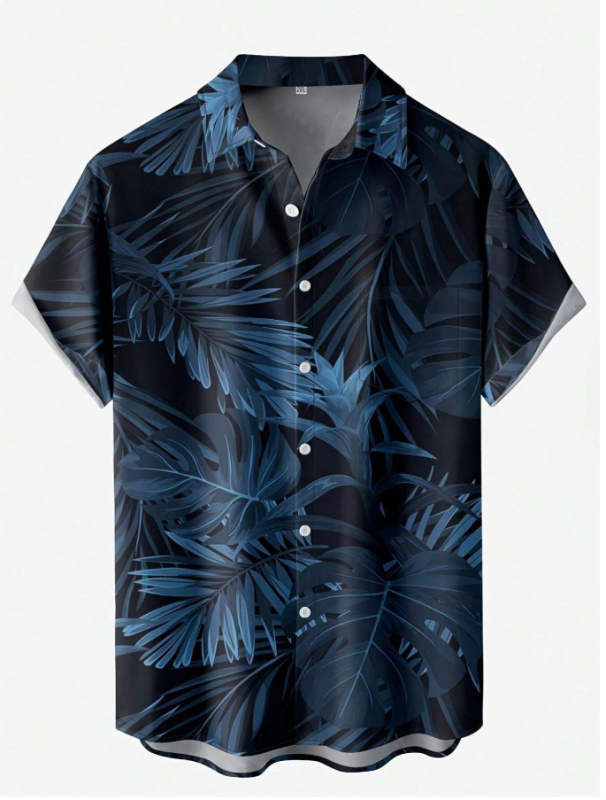 2025 Határokon átnyúló külkereskedelmi nyári új 3D digitális nyomtatású férfi alkalmi rövid ujjú ing