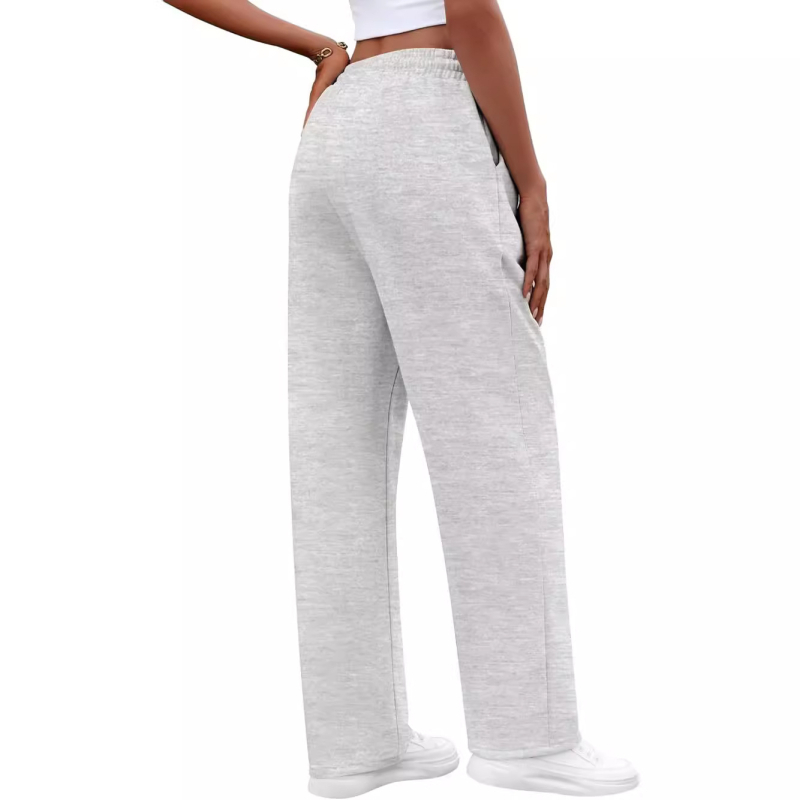 Határokon átnyúló Amazon 2025 európai és amerikai divatos jóganadrág új, egyszínű, lezser, laza polár, magas derekú, hosszú melegítőnadrág