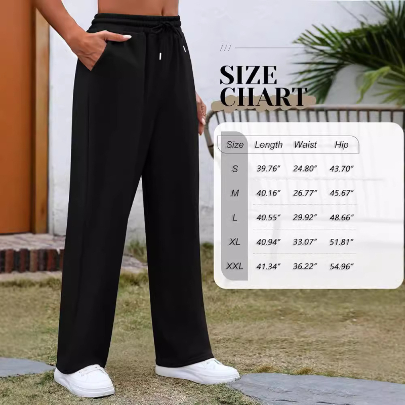 Határokon átnyúló Amazon 2025 európai és amerikai divatos jóganadrág új, egyszínű, lezser, laza polár, magas derekú, hosszú melegítőnadrág