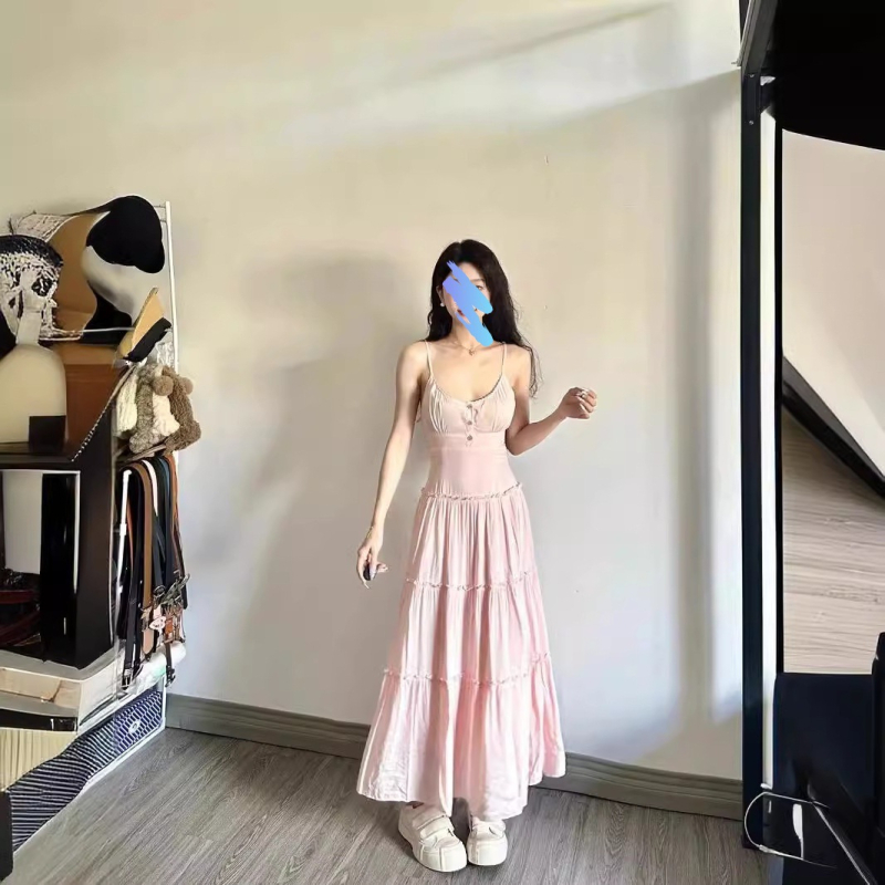 2024-es nyári új koreai viselet női hosszú ujjú naptej blúz sling ruha kétrészes szett