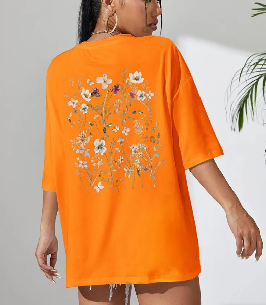 Határokon átnyúló külkereskedelmi laza pamut póló Női friss rajzfilmmintás rövid ujjú, lélegző, rövid ujjú felső, laza plus size póló