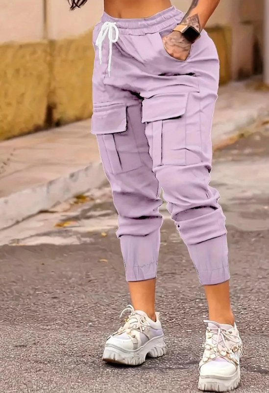 Európai és amerikai, határokon átnyúló, népszerű, nagy méretű női nadrág, alkalmi overall, divatos és sokoldalú, húzózsinóros, flip-flap zsebes nadrág, közvetlen gyári beszerzés