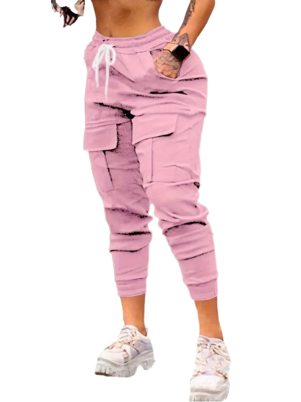 Európai és amerikai, határokon átnyúló, népszerű, nagy méretű női nadrág, alkalmi overall, divatos és sokoldalú, húzózsinóros, flip-flap zsebes nadrág, közvetlen gyári beszerzés