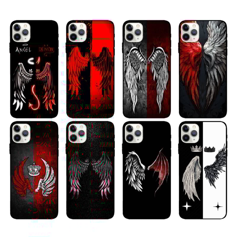 16. Pārrobežu matēts tālruņa maciņš ar eņģeļa spārniem iPhone 15Pro Max apvalkam 13. Kritienizturīgs mīkstais maciņš 14.
