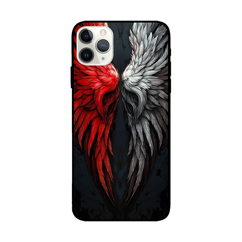 16. Pārrobežu matēts tālruņa maciņš ar eņģeļa spārniem iPhone 15Pro Max apvalkam 13. Kritienizturīgs mīkstais maciņš 14.