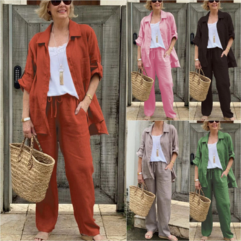 Zahraničný obchod Nový dámsky košeľový oblek 2024 Ležérny mestský oblek Nezávislá stanica Dámske oblečenie Aliexpress Amazon