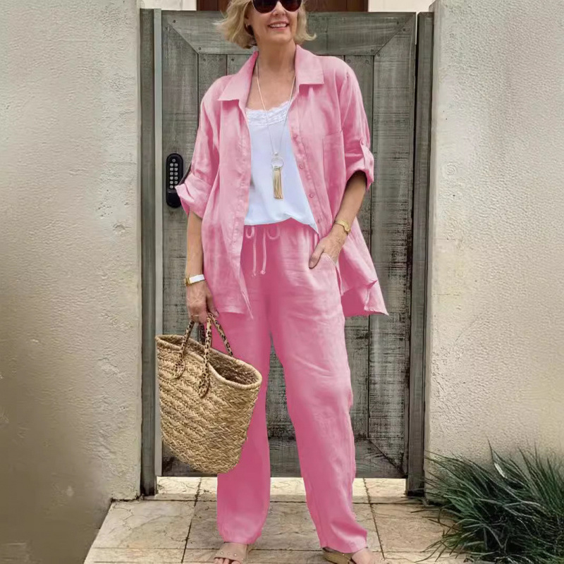 Zahraničný obchod Nový dámsky košeľový oblek 2024 Ležérny mestský oblek Nezávislá stanica Dámske oblečenie Aliexpress Amazon