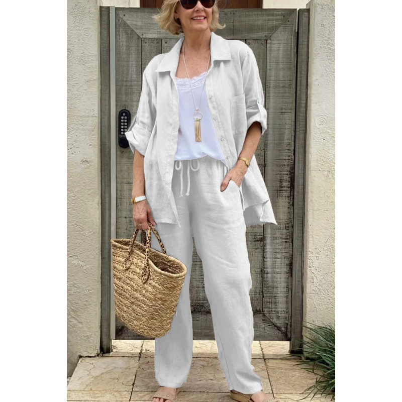 Zahraničný obchod Nový dámsky košeľový oblek 2024 Ležérny mestský oblek Nezávislá stanica Dámske oblečenie Aliexpress Amazon